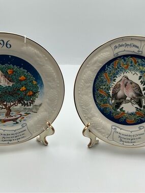 Donegal Parian China Plate 12 Days Of Christmas Series 1st And 2nd 1996 plates